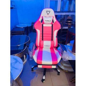 Executive Furgle Gaming Chair With Footrest_PINK/WHITE