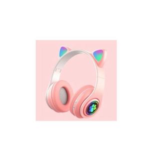 Cat Pinky Ear wireless Bluetooth 5.0 stereo foldable headset - pink 