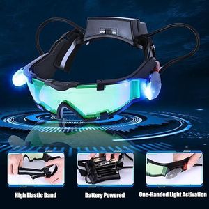 Adjustable Elastic Band Military Night Vision Goggles with Flip-out LED Light For Night Activities