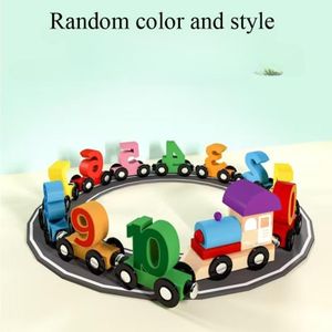 Digabi Magnetic Number Train Puzzle Wooden Toys - Educational Counting & Magnetic Learning for Youngsters, Colorful Building Blocks with Track Mat, Interactive Tabletop Game for Youngsters, Holiday Birthday Party Favors, Playful Design, Woodlike Texture