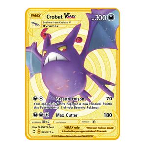 The latest Pokemon CardsVmax GX Gold Pocket Monster Card Spanish Iron Metal  Gift Game Collection Card