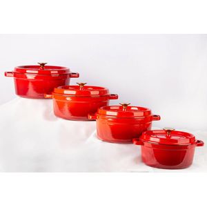 Radiance 4 Piece Enamelled Red Dutch Oven Set