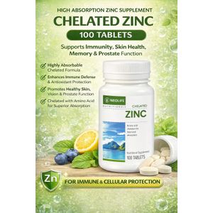 Newfeel NeoLife Chelated Zinc 100 Tablets – Immune Support, Memory, Prostate & Eye Health Supplement