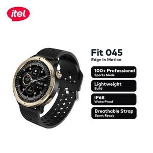 itel -itel Smart watch Fit O45 Metallic Bezel 1.39'' Ultra Clear HD Display Sports IP68 Waterproof Breathable Strap - Lurex Black