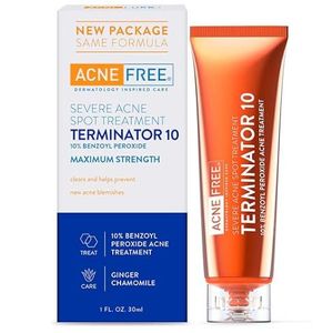 ACNE FREE Terminator 10 Acne Spot Treatment with Benzoyl Peroxide 10%  -1oz