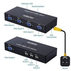 VGA KVM Switch Manual 4-In-1-Out for Controlling Four Computers