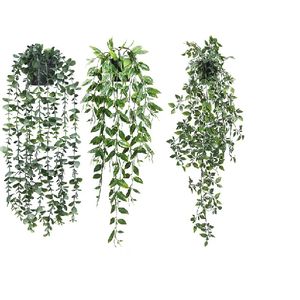 3 Pcs Artificial Potted Hanging Vine Plants - 65cm
