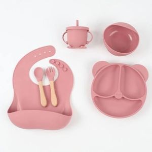 Silicone Suction Bowl And Spoon Set- Baby Feeding Set Plate, Cup