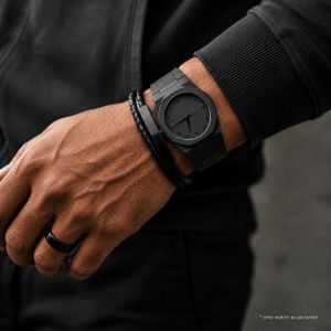 Plain Black ValenZo Plastic Ceramic Waterproof Sophisticated Wristwatch