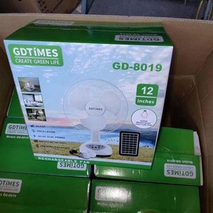 GDTIME Rechargeable Table Fan 12INCHES With Solar Panel