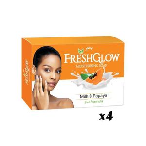 Fresh Glow Moisturising Soap- Milk & Papaya - 4Pcs