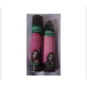 Above Oil Sheen Hair Spray and mousse