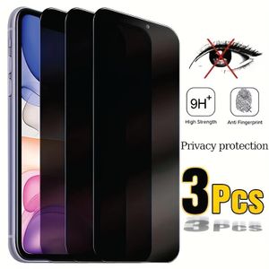 Privacy Screen Protector For iPhone 14- Tempered Glass Film (Anti-Scratch & Shatterproof) - 3 Pieces