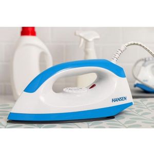 Hansen Dry Iron - Lightweight Electric Pressing Iron - Blue & White
