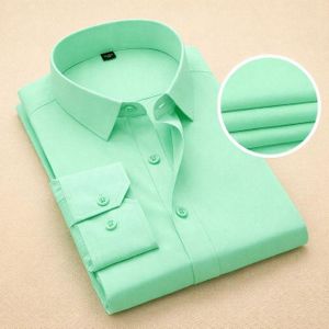 Men's Corporate Quality Office Plain Slim Fit Mint Green Long Sleeve Shirt