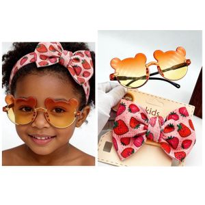  2 IN 1 GIRL CHILD CARTOON CHARACTER SUNGLASSES AND HEADBAND HAIR ACCESSORIES 