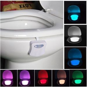 Toilet Bowl 8 Colors Led Night Light Motion Activated Seat Sensor Lamp  Bathroom Toilet Seat Night Light(2pcs)