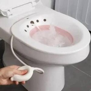 Portable Collapsable Sitz Soothing  Bath Bowl For Postpartum and Hemorrhoid Care With Pump - Pink