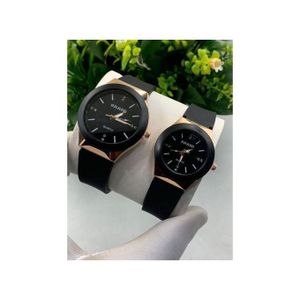 Elastic Elegant Couple's Wristwatch -Black