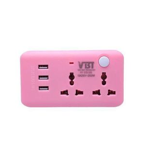 2 Way Multi Socket Plug With USB Ports Converter