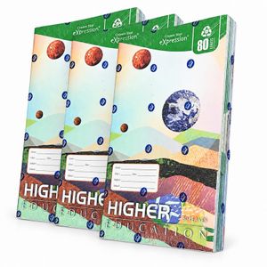 Crown Star Higher Education Exercise Notebook, 80 Leaves Each, 15 Pieces