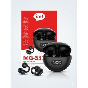 itel MG-S37 Open-Ear Wireless Earbuds - Bluetooth 5.3 Earclips, Deep Bass & LED Display