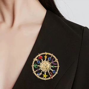 Sun God Vintage Brooch - Tribal Solar-Lunar Crest