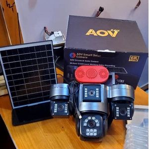 Hi easy app, Triple Lens, 3 views, 4G/5G sim AOV( All On Videos) 24Hrs continuous  video recording, 4k HD and Ultra HD video, 2way audio motion sensor human detection full color night vision 24Hrs  battery backup smart AI CCTV camera.