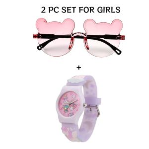 Coolfamily girls watch and sunglasses fashionable items for girls gift cut accessories for girls present birthday gift party items beach sunglasses for girls