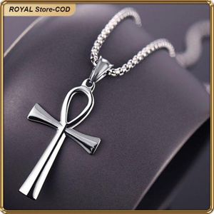 Men's Cross Pendant Jeweled Stainless Steel Necklace