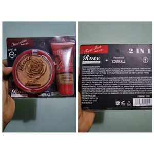  MAKE UP  2 In 1 Rose Powder + Liquid Foundation-NO 1