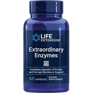Life Extension Extraordinary Enzymes, Digestive Health Support, Nutrient Absorption, Digestive enzymes, Non-GMO, 60 Capsules