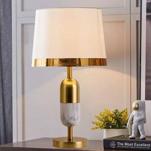 Modern Nordic Marble & Gold Bedside Table Lamp