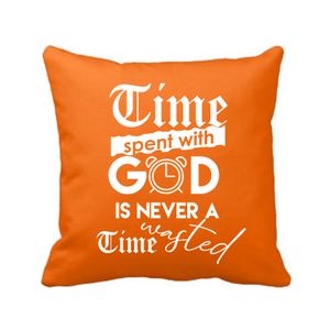 Awesome Time Spent with God Throw Pillow - Orange