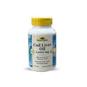 Nature'S Field Cod liver oil 100mg * 100 softgels support Heart, Brain and Bone Health