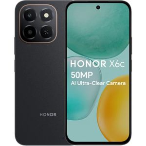 Honour X6c - 6.61" (6GB RAM, 128GB ROM) Android 15 - 50MP + 5MP Selfie - 4G LTE - Dual Sim - 5300mAh - Midnight Black