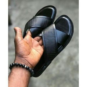 Black Male Crossed Slippers