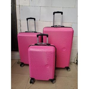PINK Round Trolley Luggage Box- 3set