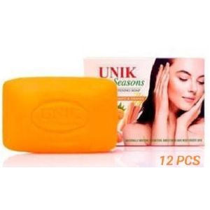 Unik Unik-Four Seasons Herbal Whiten-ing Soap Papaya, Orange, Carrot & Tomato Bathing Soap 135g-12 Piece.
