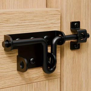 Heavy-Duty Black Stainless Steel Anti-Theft Door Lock, Thickened Sliding Bolt Lock