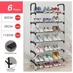 6 Layers Shoe Racks Stackable Assembly Shoe Organizer