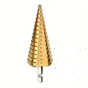 4-12mm HSS Step Drill Bit Titanium Coated Hex Shank Strait Cone Drill Bit