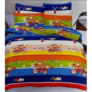 4by6 Cartoon Characters Bedsheet With 2 Pillowcase 