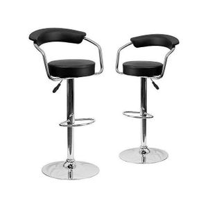 Adjustable 360° Set Of 2 Bar Stool-Black