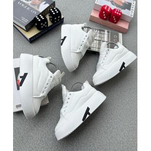 Suprieme unisex white high sole sneakers unique