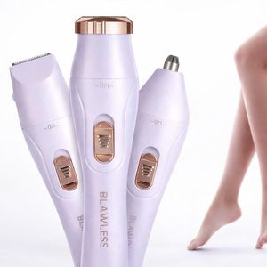 4-in-1 Rechargeable Women’s Electric Hair Remover – Face, Body, Nose & Bikini Trimmer Set – Painless & Portable Grooming Kit