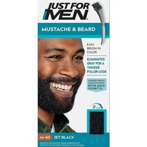 Just For Men Brush-In Color Gel for Mustache & Beard, Jet Black M-60 1 ea