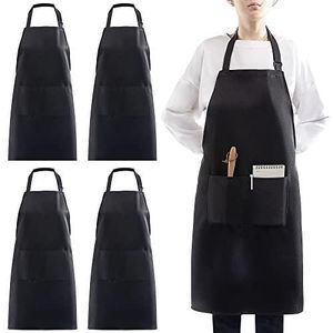 Nil Black quality cotton apron, adjustable neck.