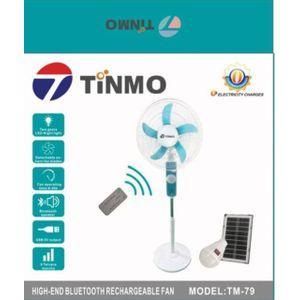 TINMO 18 Inches Rechargeable Standing Fan with speaker Bluetooth Remote and bulb + 12month Warranty 