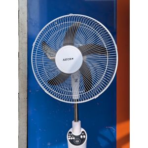 18-Inch Solar & Electric Rechargeable Standing Fan with LED Light  